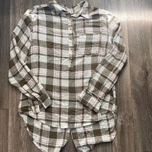 Anthropologie plaid button down shirt